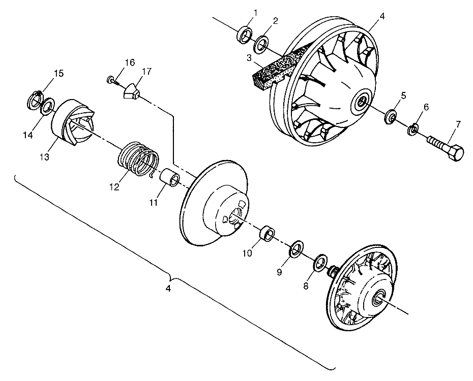 DRIVEN CLUTCH XPLORER 300 W97CC28C (4939813981C002)