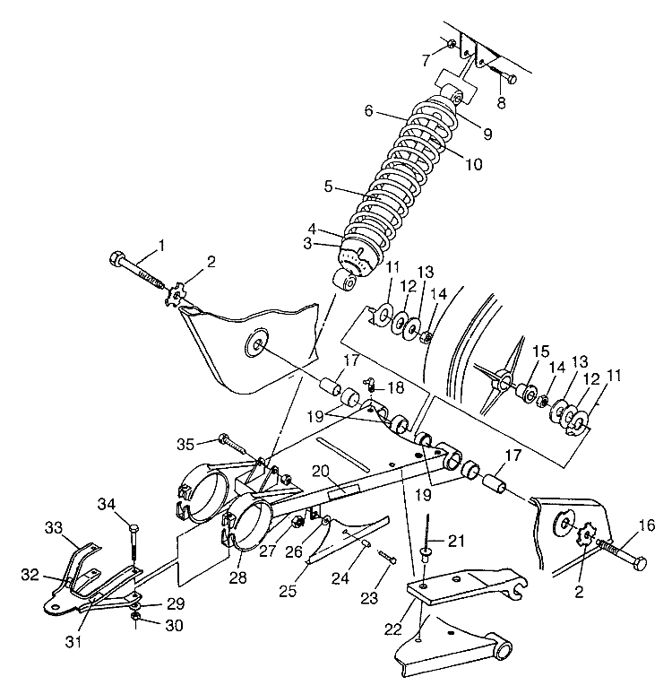 SWING ARM/SHOCK MOUNTING XPLORER 300 W97CC28C (4939813981C003)