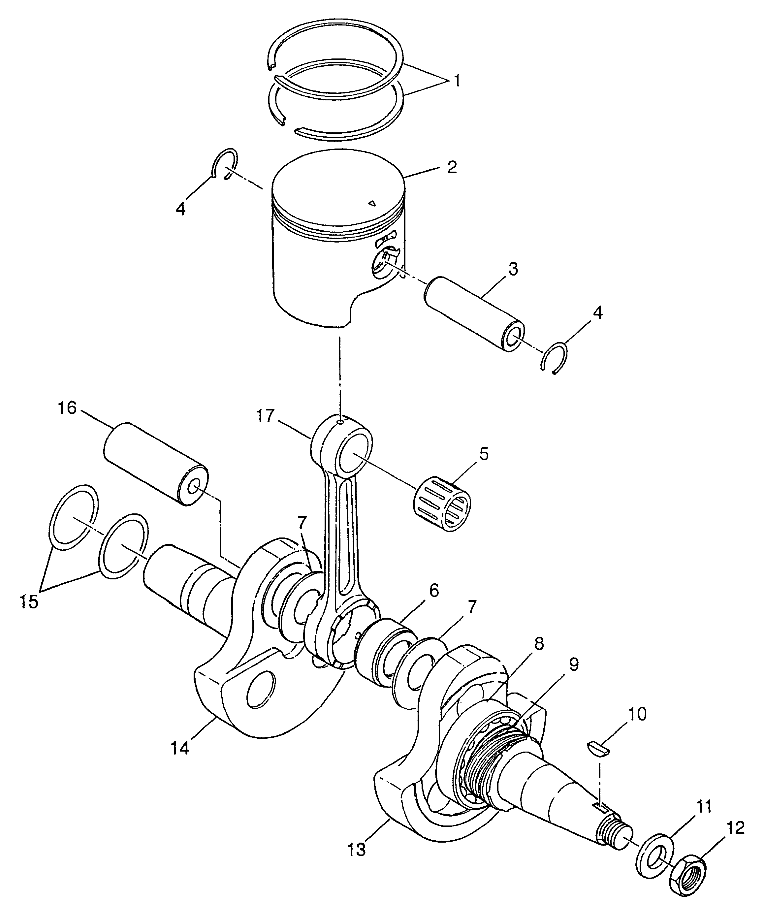 CRANKSHAFT and PISTON XPLORER 300 W97CC28C (4939813981C012)