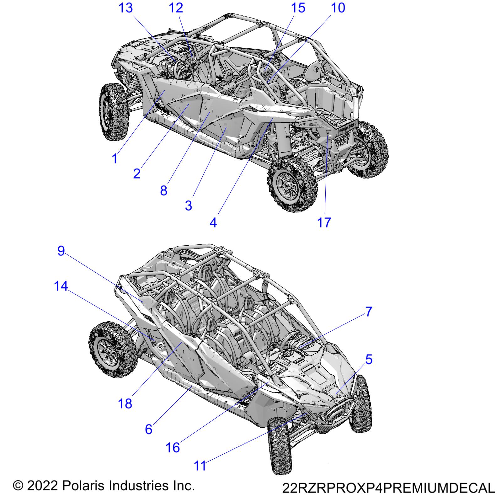 BODY, DECALS - Z22R4C92AF (22RZRPROXP4PREMIUMDECAL)