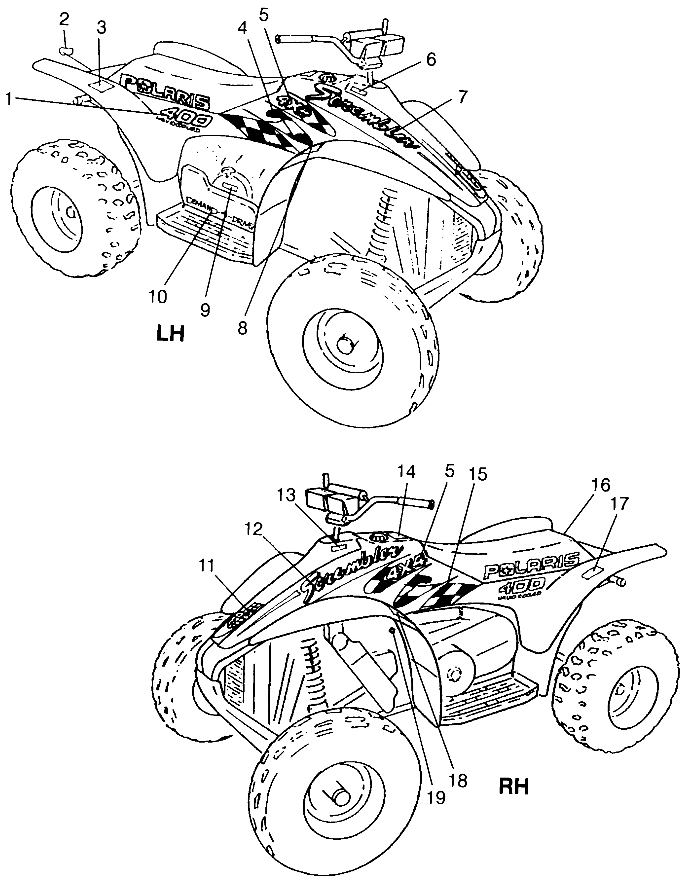 DECALS Scrambler 400L W97BC38C (4939893989A014)