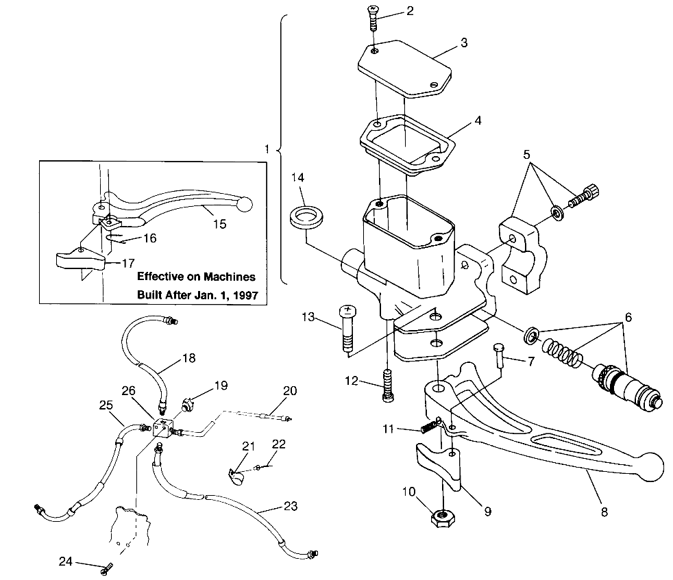 CONTROLS - MASTER CYLINDER/BRAKE LINE Scrambler 400L W97BC38C (4939893989B012)