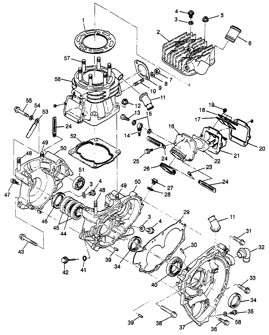 CRANKCASE and CYLINDER Scrambler 400L W97BC38C (4939893989D001)