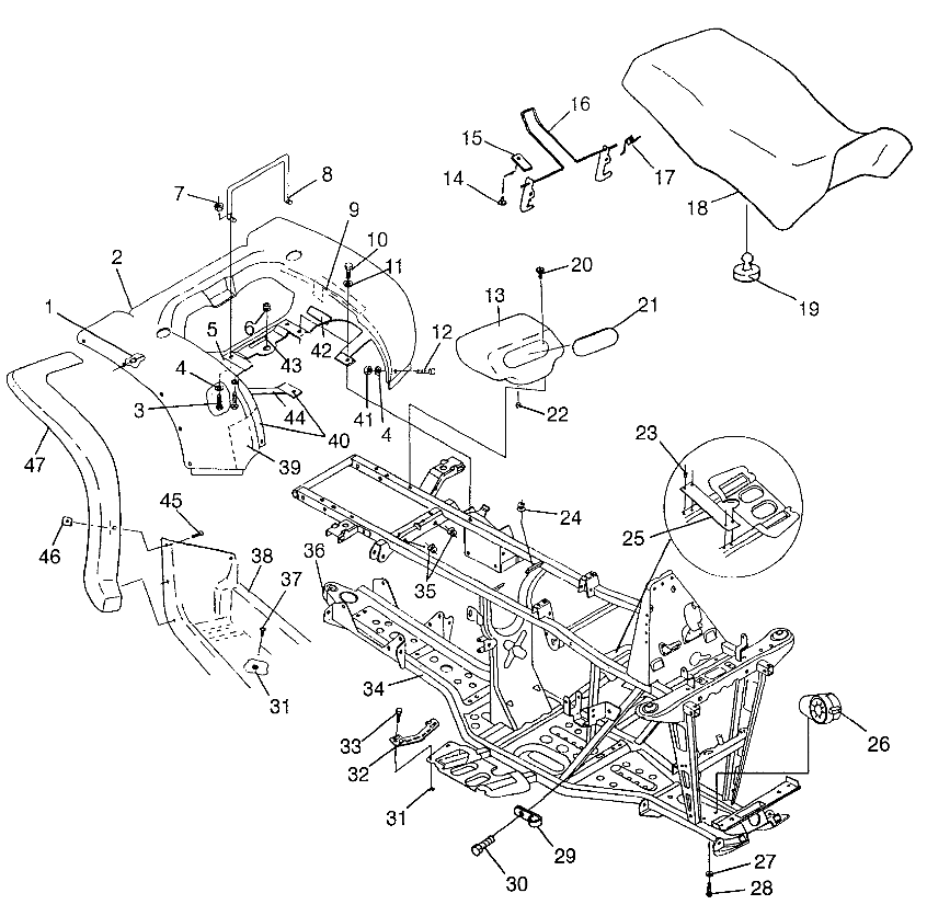 REAR CAB and SEAT  SPORTSMAN 500 W97CH50A (4939993999A005)