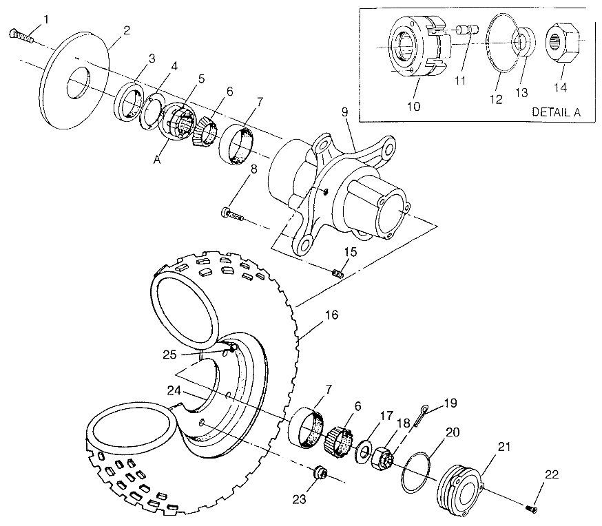 FRONT WHEEL  SPORTSMAN 500 W97CH50A (4939993999B007)