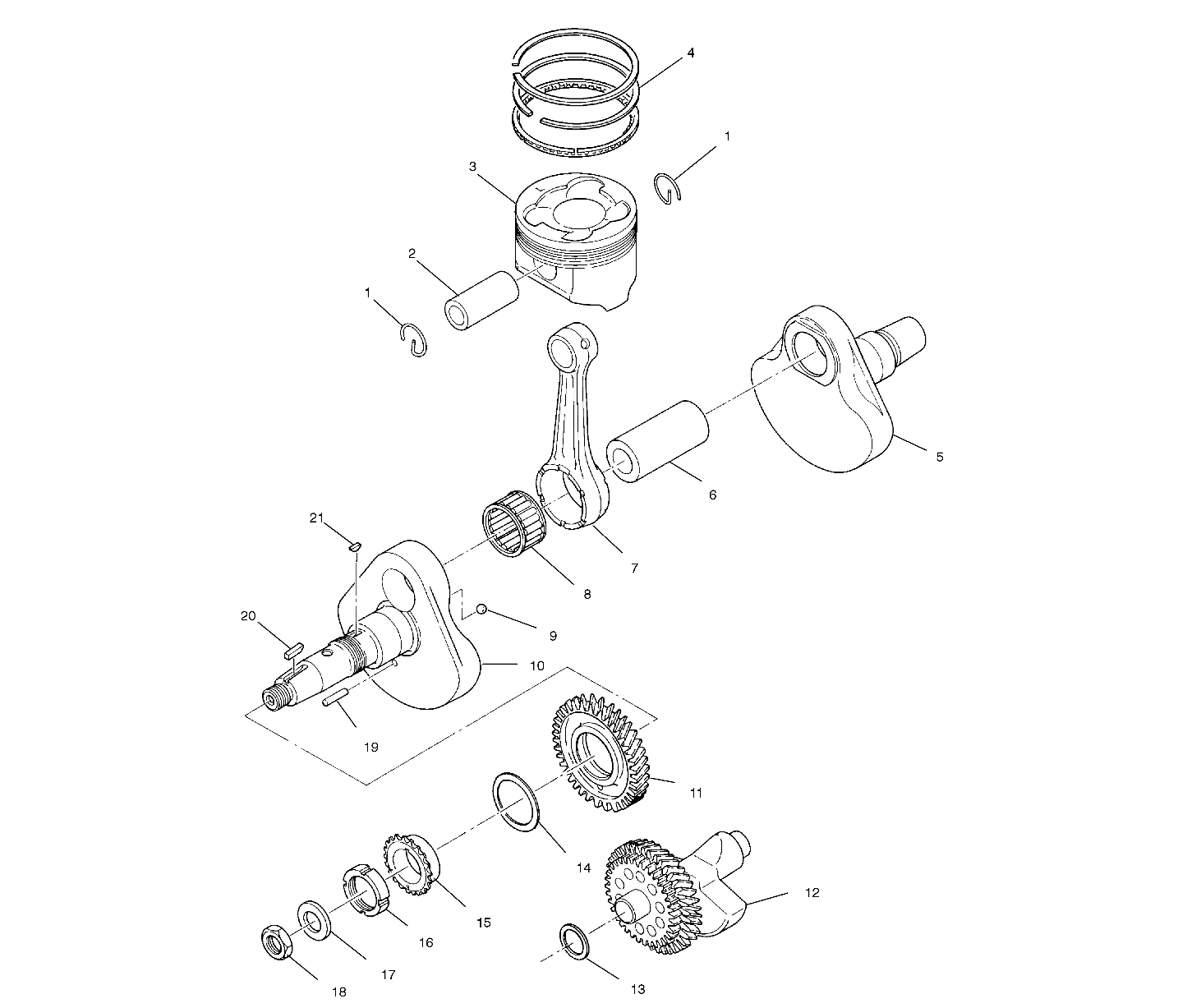 CRANKSHAFT and PISTON - W97CH50A (4939993999D006)