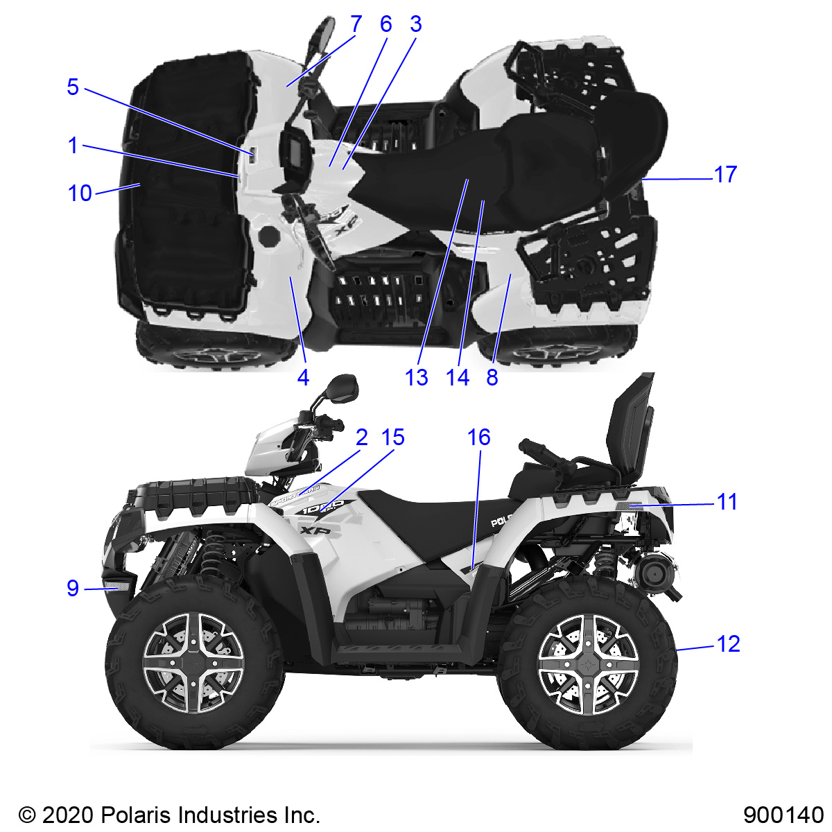 BODY, DECALS - A21SYE95AD/CAD (900140-01)