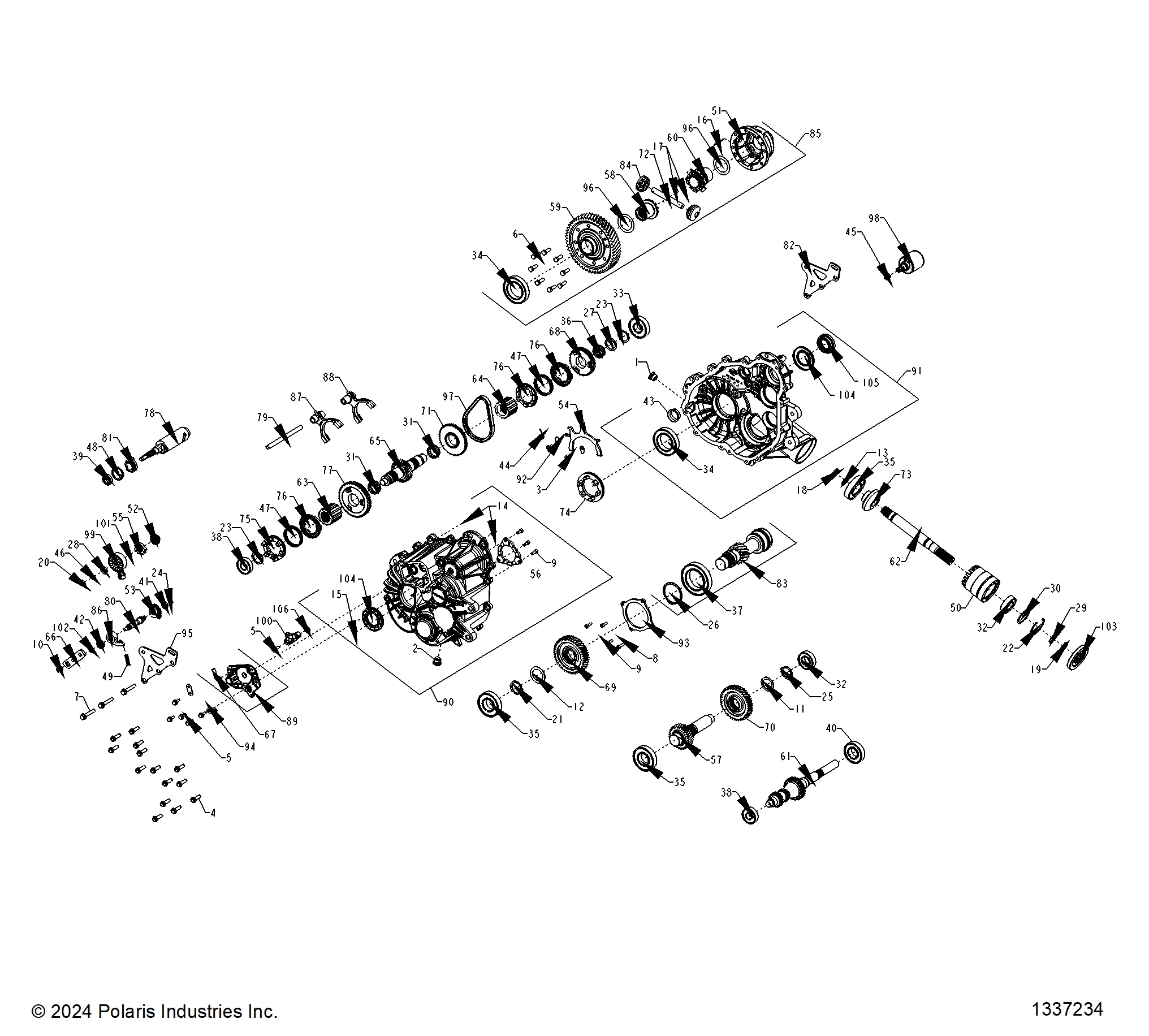 DRIVE TRAIN, MAIN GEARCASE INTERNALS - R25TAE99A1/AD/AM/A9/AJ/B1/BD/BM/B9/BJ (702683)