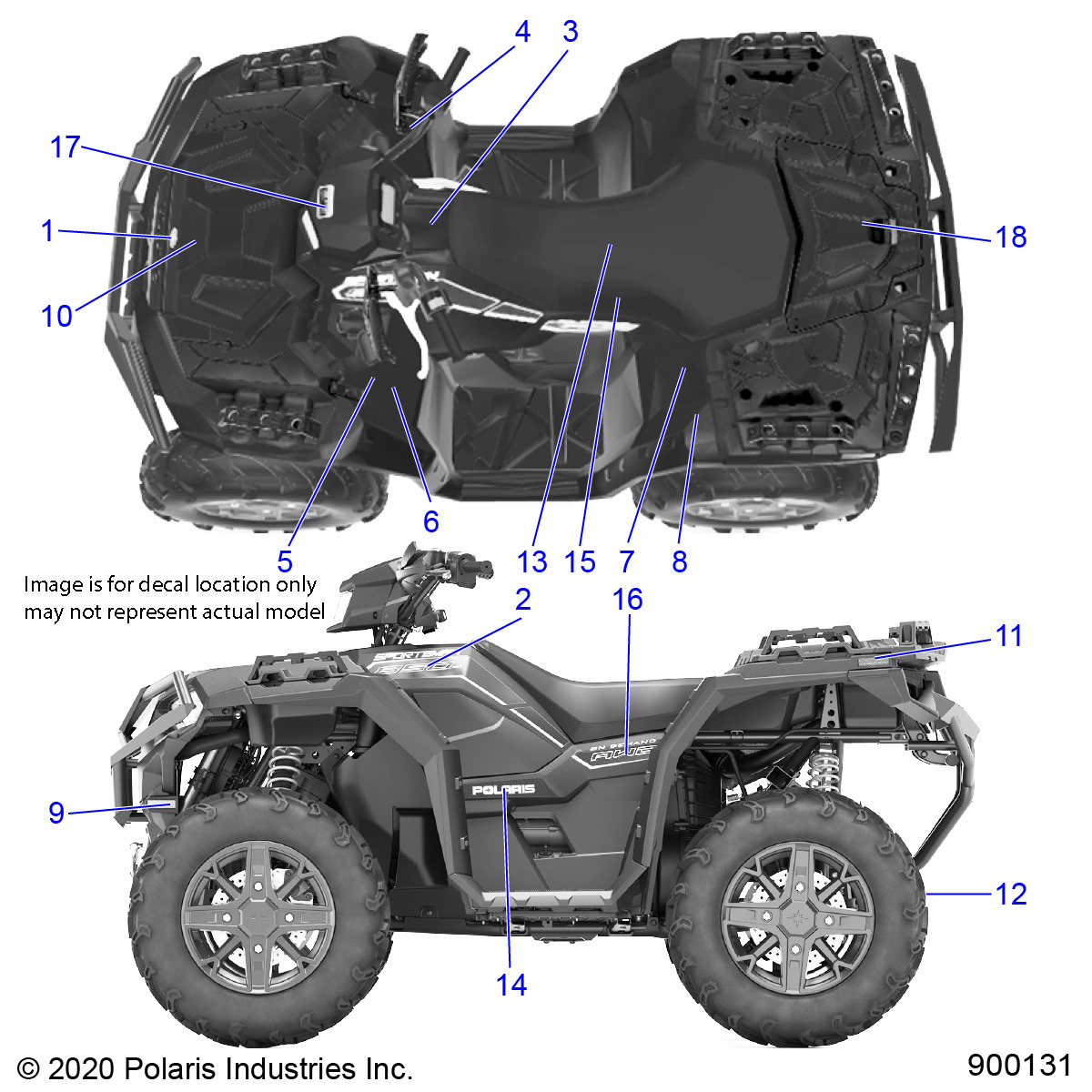 BODY, DECALS - A20SXA85A1/A7/CA1/CA7/E85A9/AF/AP/CA9/CAF/CAP/V85AP/CAP (900131-01)