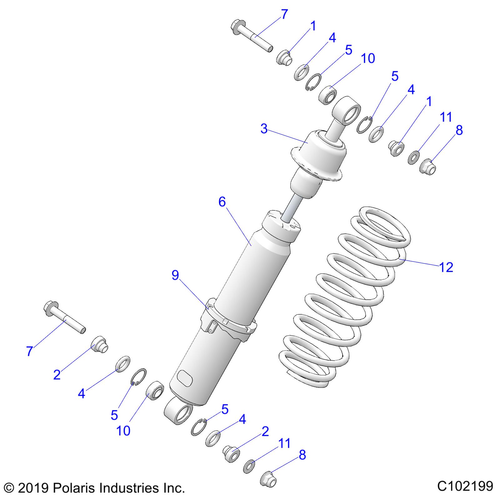 SUSPENSION, SHOCK, FRONT - A25SGE95CT (C102199)