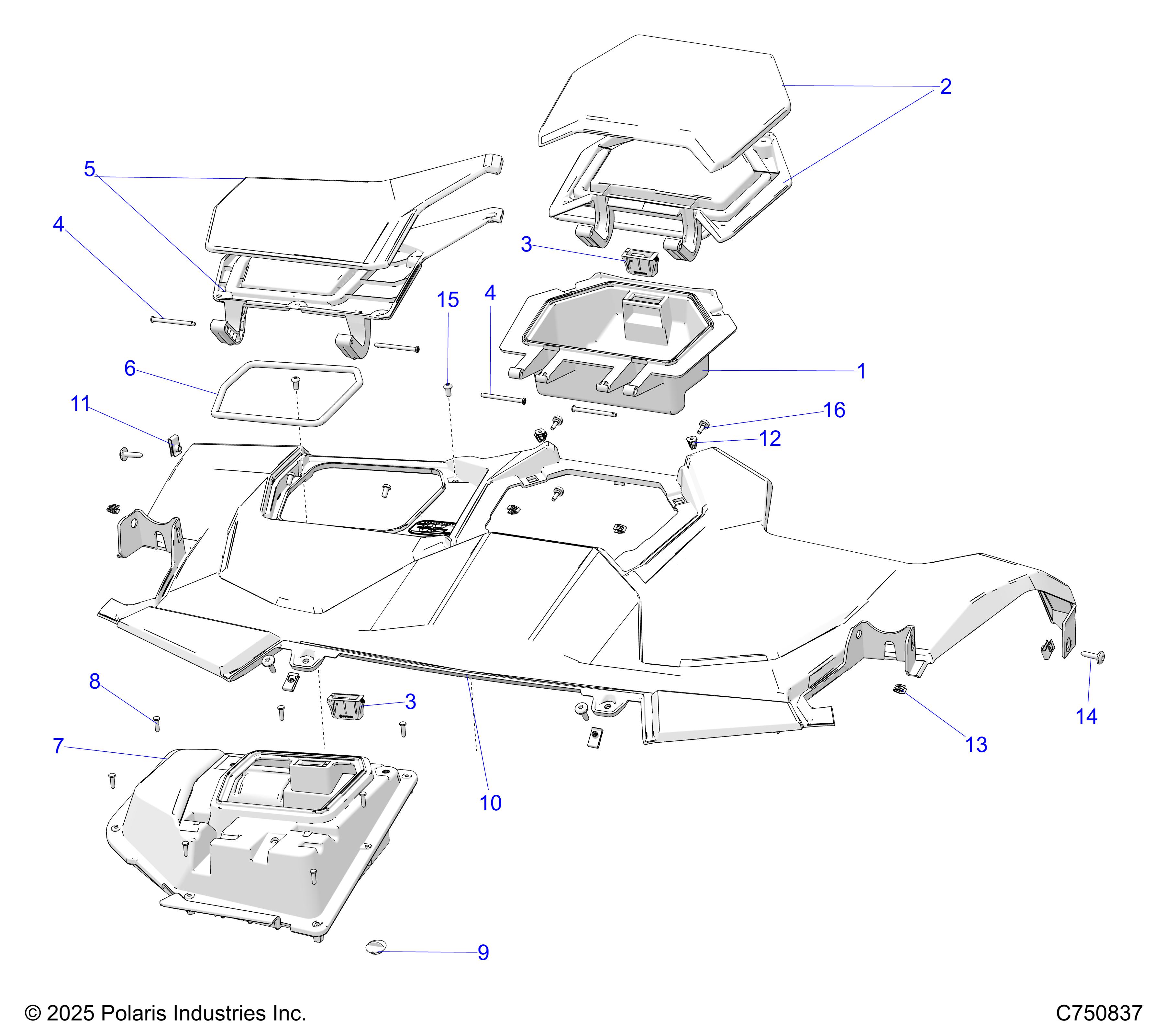 BODY, DASH, UPPER - Z25R4P2KAE/BE (C750837)