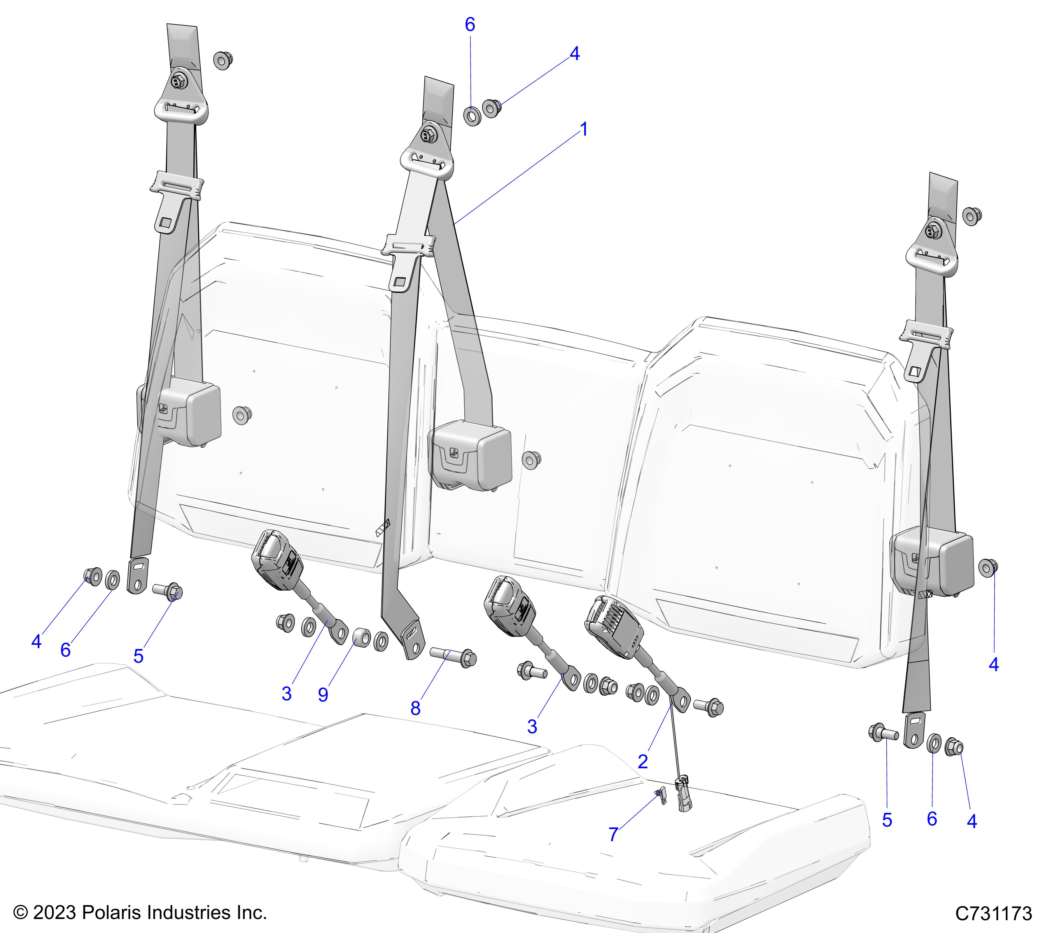 BODY, SEAT BELT AND MOUNTING - R24RRED4FA/DA/SD4CA/CK (C731173)