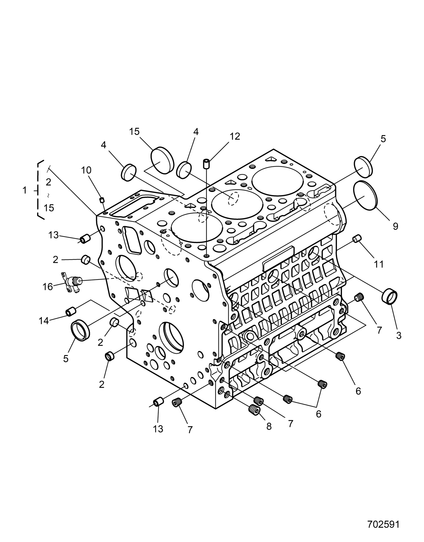 ENGINE, CRANKCASE - D26P4ED4D4 (702591}