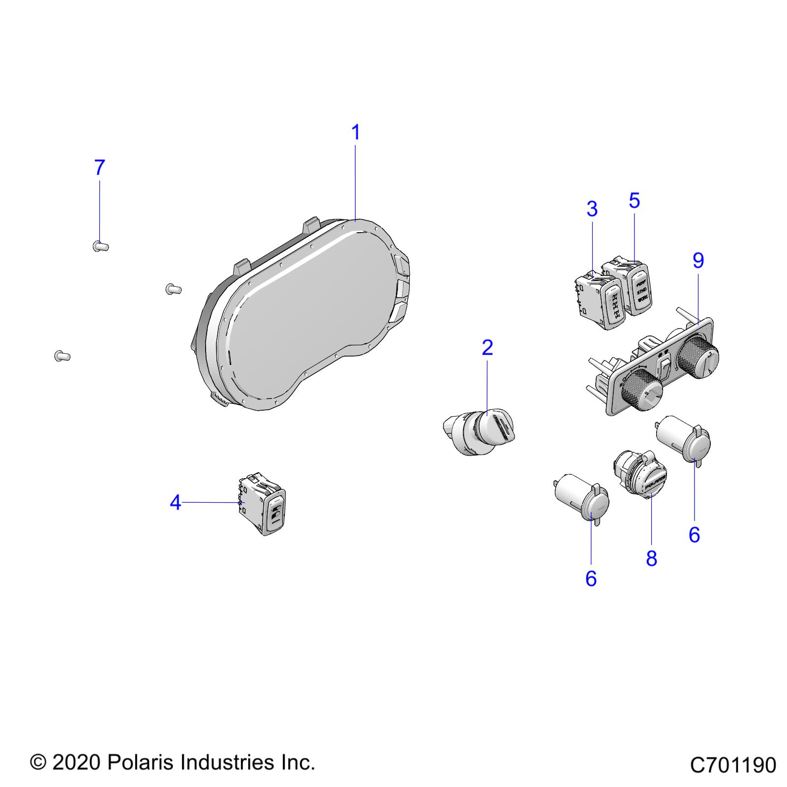 ELECTRICAL, DASH INSTUMENTS - R21RRU99A9/AC/AP/AW/B9/BC/BP/BW (C701190)