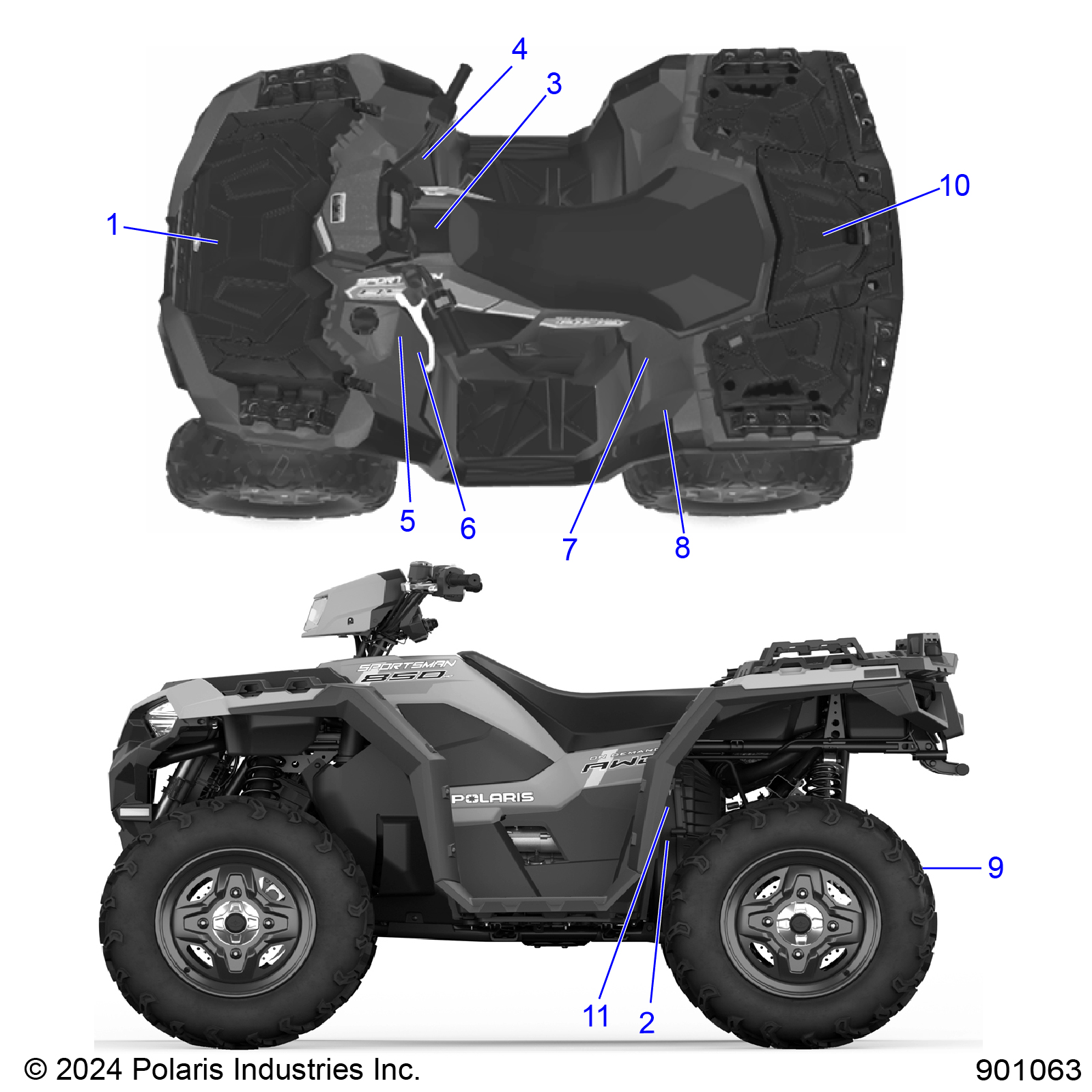 BODY, DECALS, STANDARD - A25SXA85A1/A6 (901063)