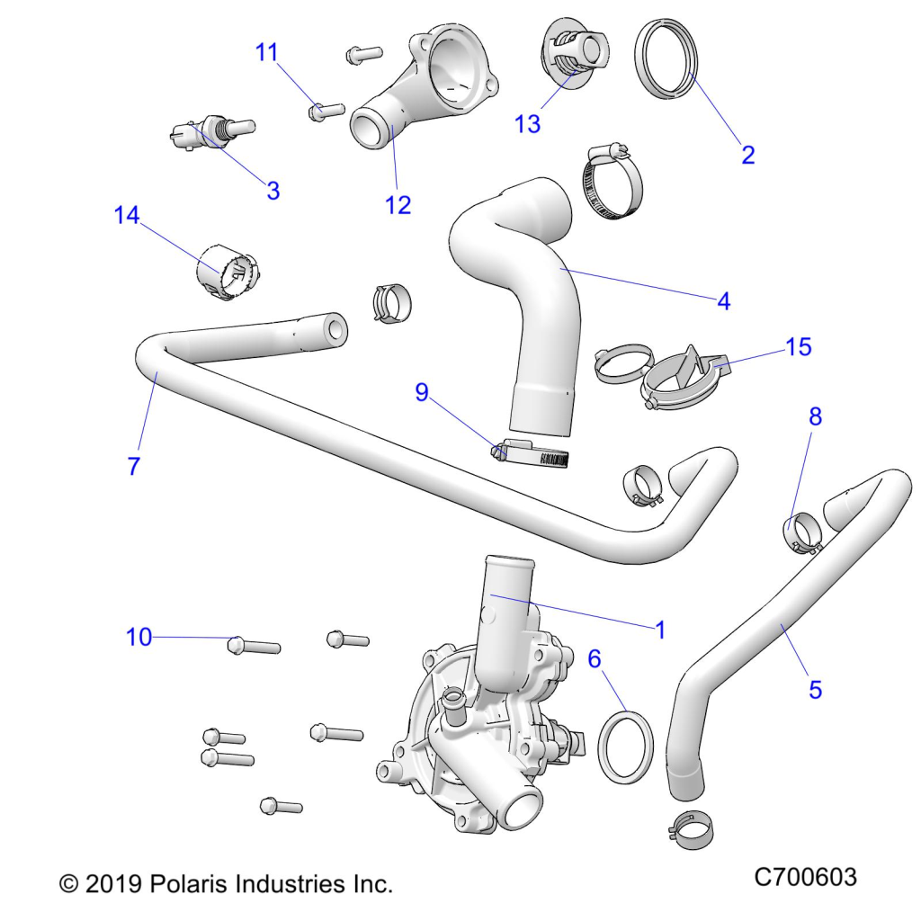 ENGINE, WATERPUMP AND BYPASS - D21BBP99A4/B4/FP99A4 (C700603)