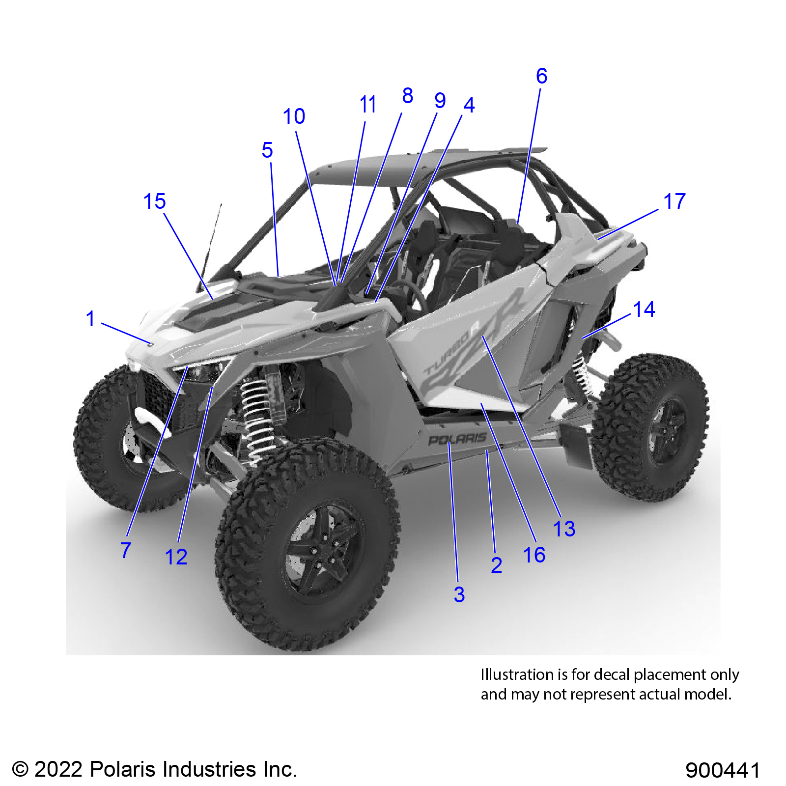 BODY, DECALS, STANDARD - Z22GAL92AG/AL/BG/BL (900423)