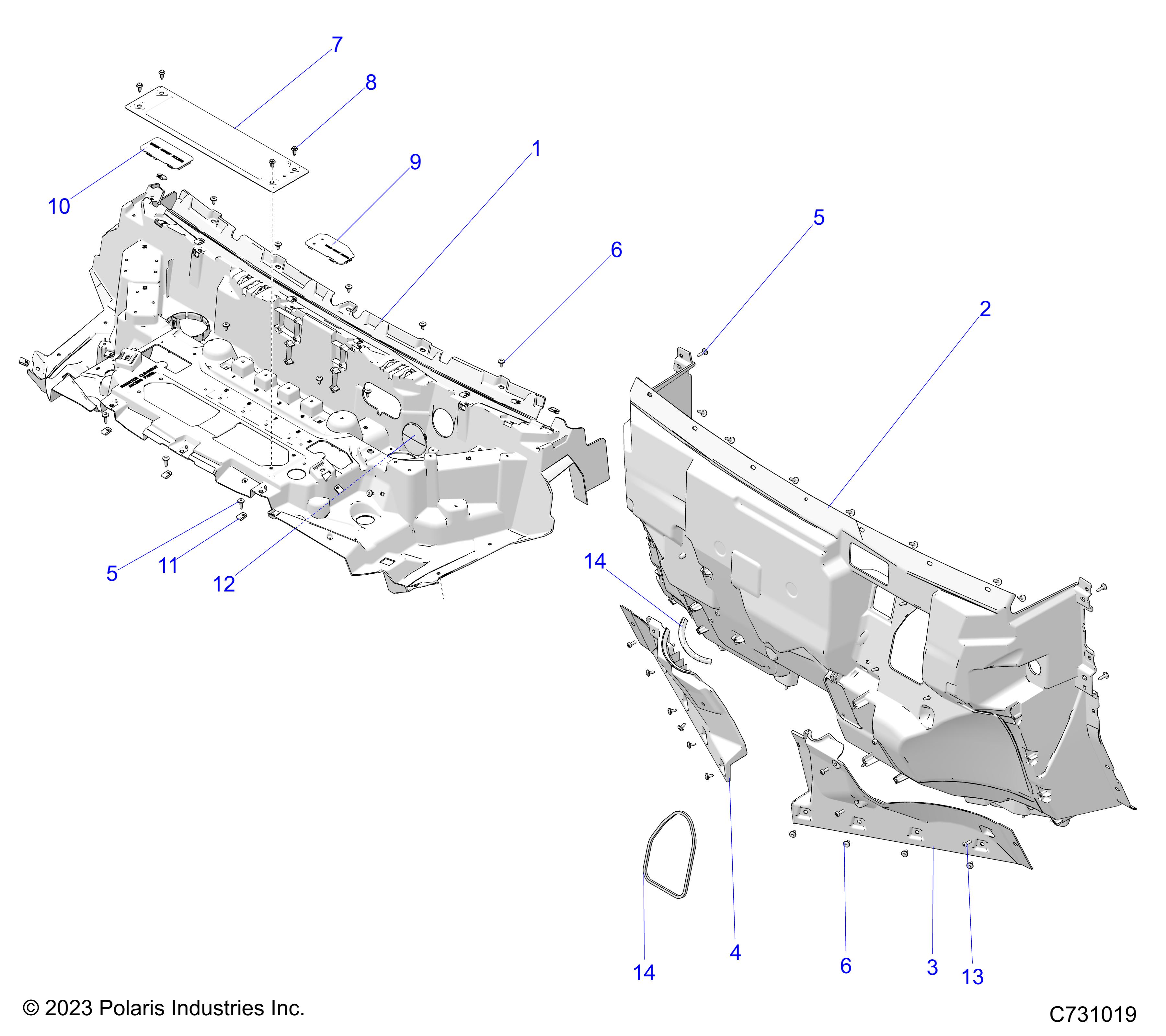 BODY, HOOD LINER AND FRONT CLOSEOFF - R24XAE1RAH/BH (C731019)