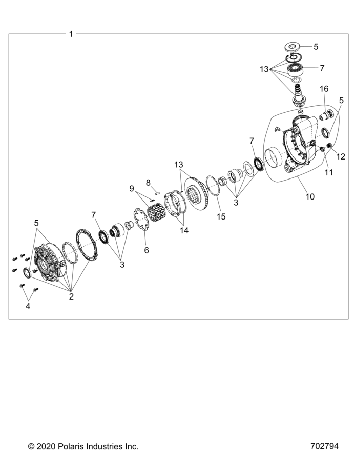 DRIVE TRAIN, FRONT GEARCASE INTERNALS - D25E3CC2D4 (702794)