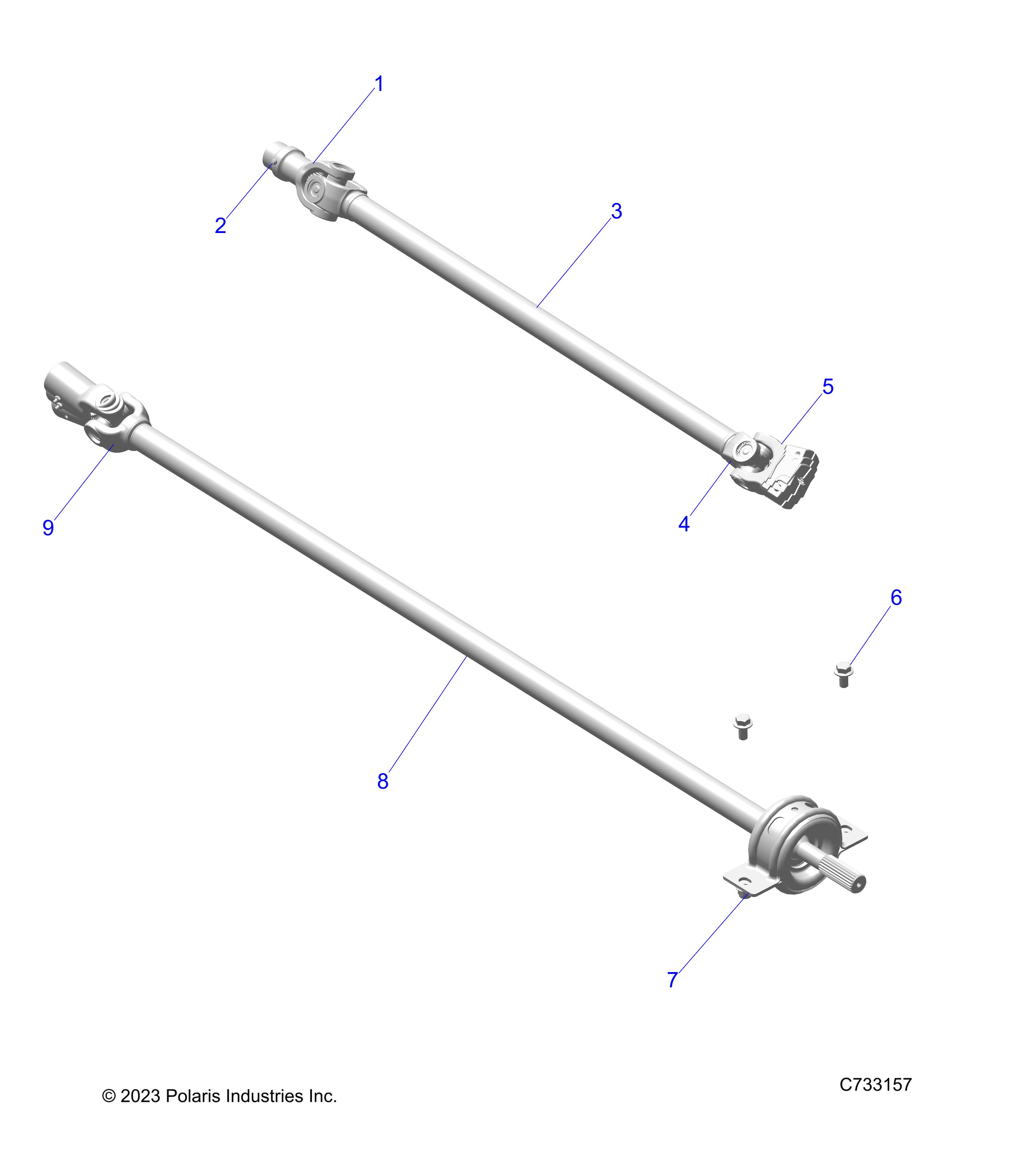 DRIVE TRAIN, FRONT and REAR PROP SHAFT - R24M4U57Z4/B4/Z9/B9 (C733157)