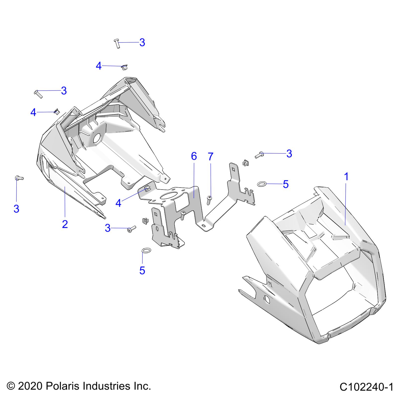 BODY, HEADLIGHT POD - A23S6E57F1/FK (C102240-1)