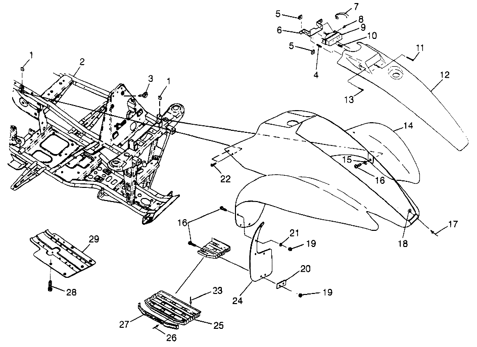 FRONT CAB Sport 400L W97BA38C and Trail Blazer W97BA25C (4940124012A005)