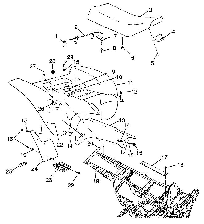 REAR CAB Sport 400L W97BA38C and Trail Blazer W97BA25C (4940124012A006)