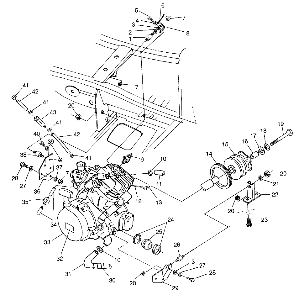 ENGINE MOUNTING (SPORT) Sport 400L W97BA38C (4940124012A009)