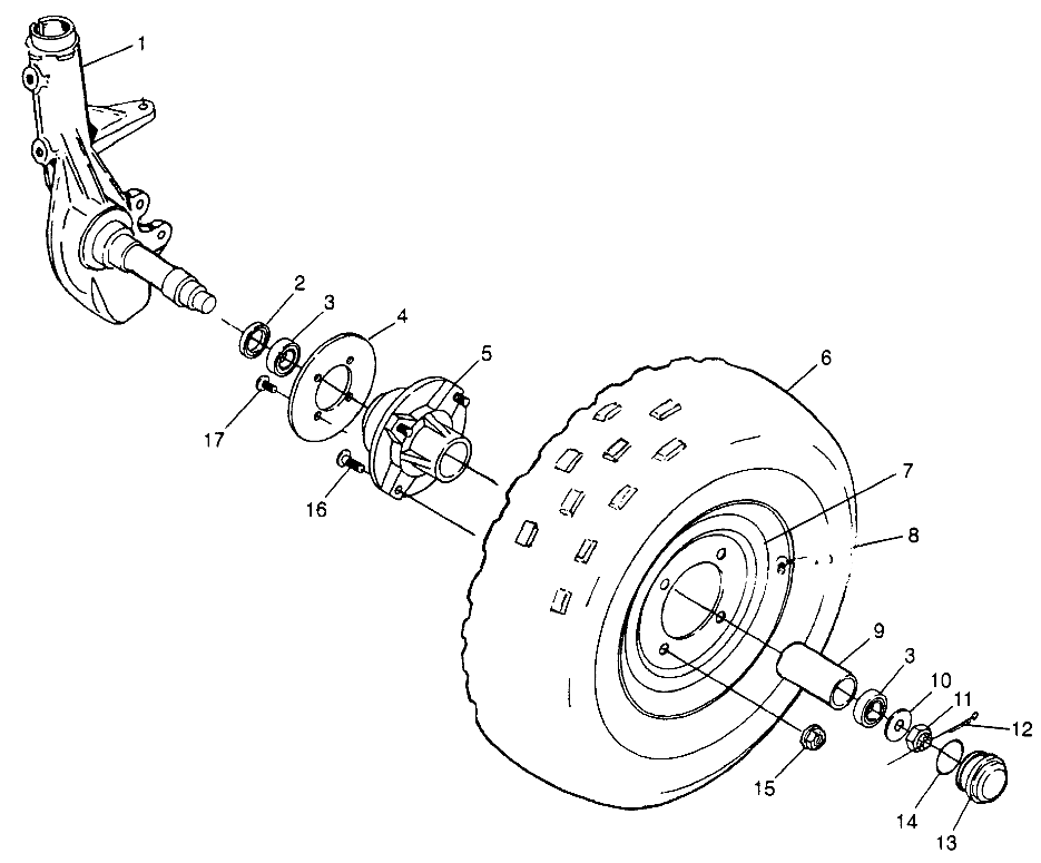 FRONT WHEEL Sport 400L W97BA38C and Trail Blazer W97BA25C (4940124012B004)