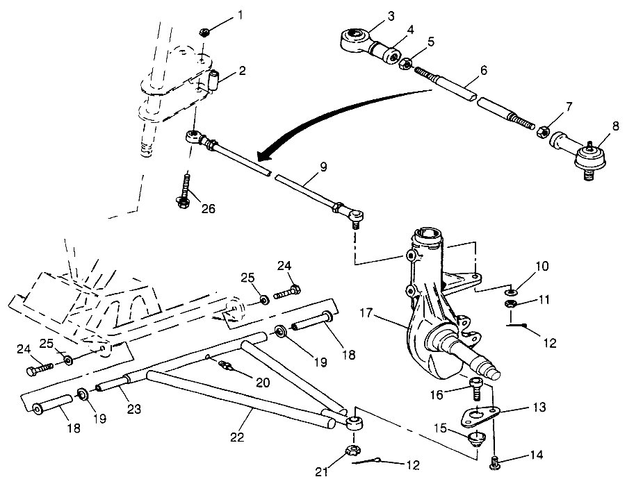 A-ARM/STRUT MOUNTING Sport 400L W97BA38C and Trail Blazer W97BA25C (4940124012B006)