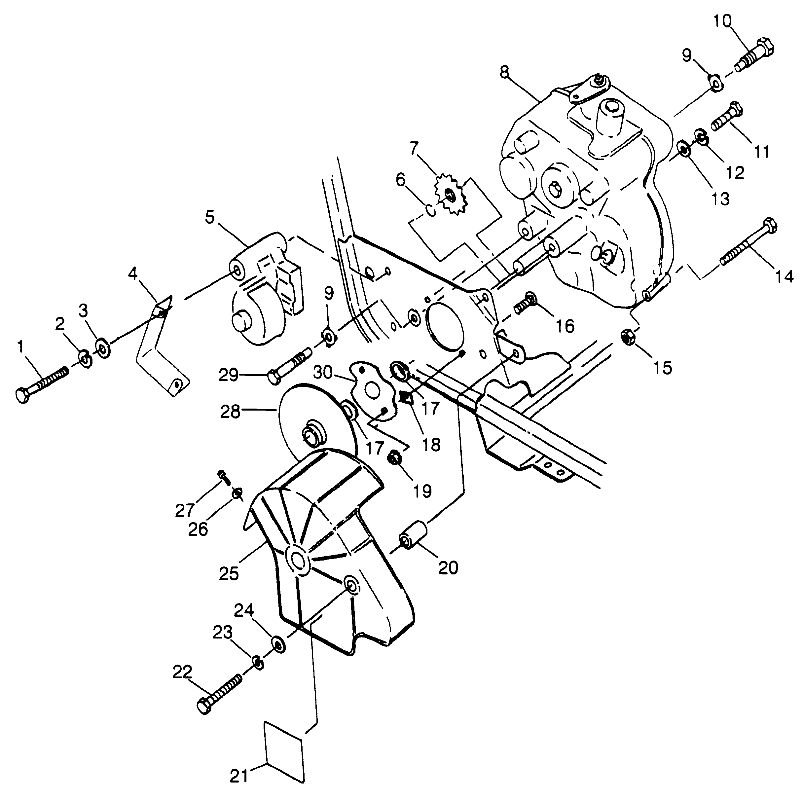 GEARCASE/BRAKE MOUNTING Sport 400L W97BA38C and Trail Blazer W97BA25C (4940124012C001)