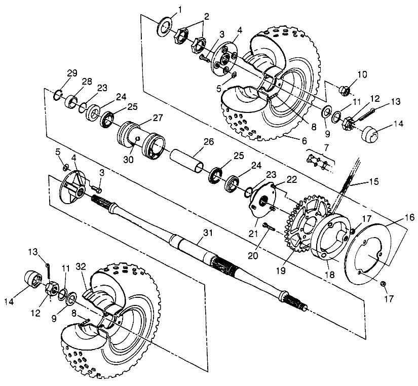 REAR WHEEL DRIVE Sport 400L W97BA38C and Trail Blazer W97BA25C (4940124012C003)