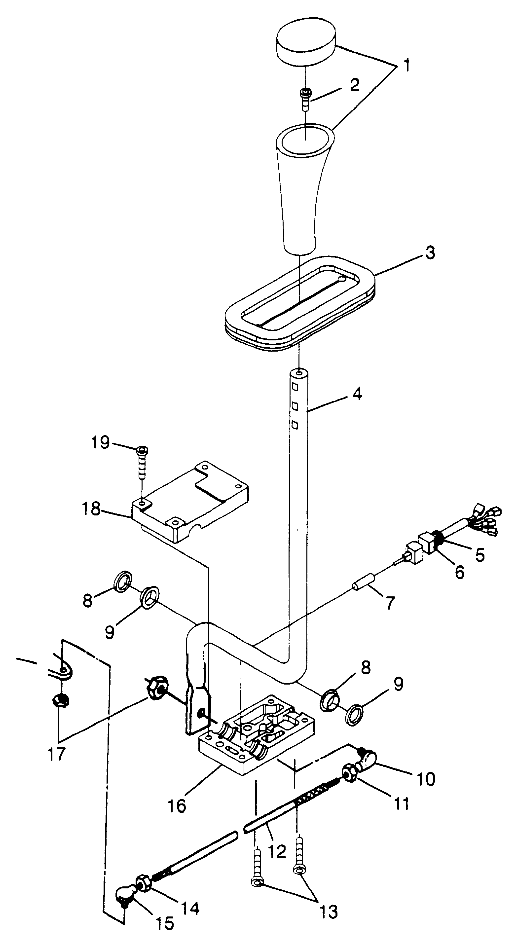 GEAR SELECTOR Sport 400L W97BA38C and Trail Blazer W97BA25C (4940124012C008)