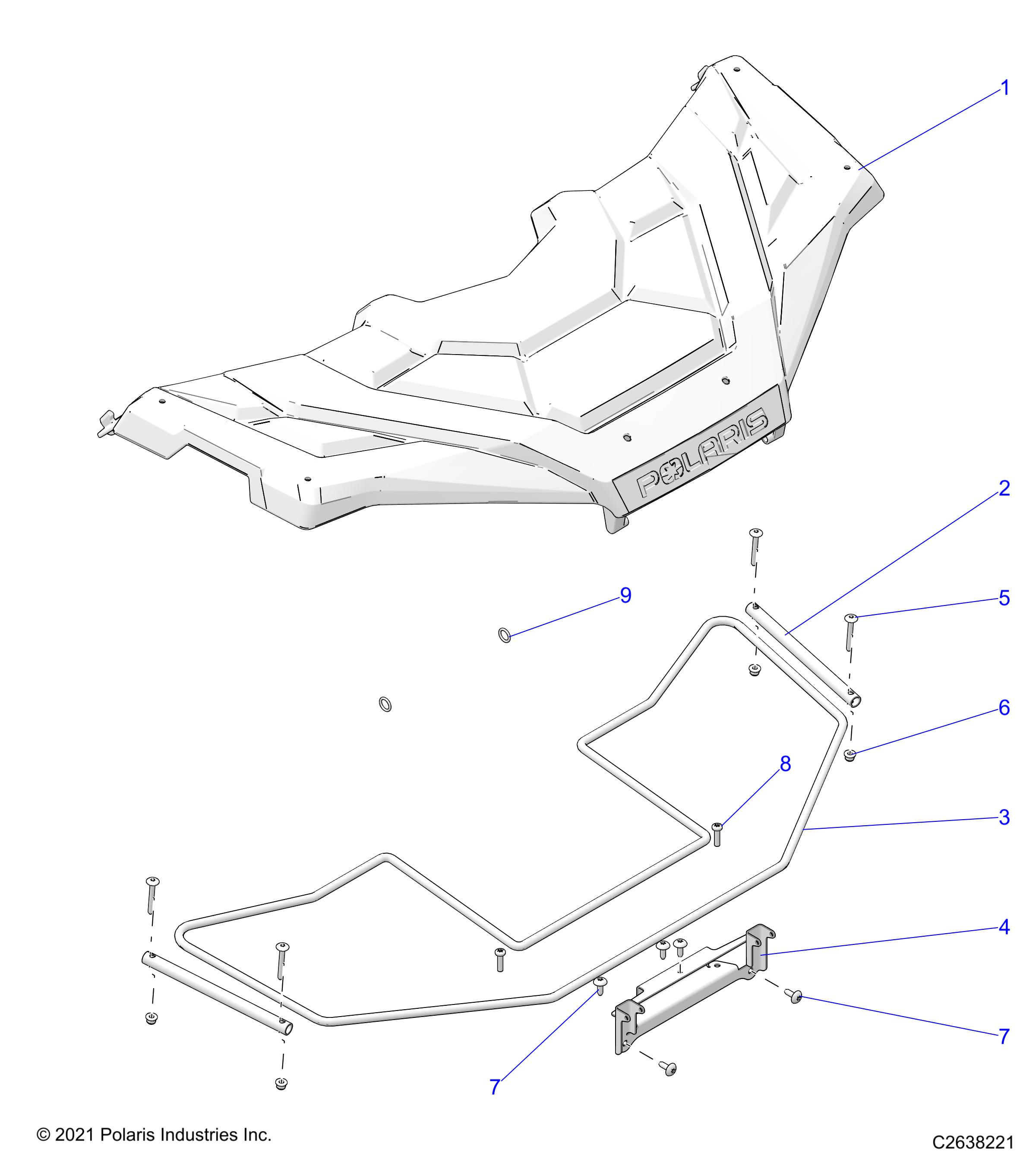 BODY, FRONT STORAGE COVER - A23SEF57CA/FA (C2638221)