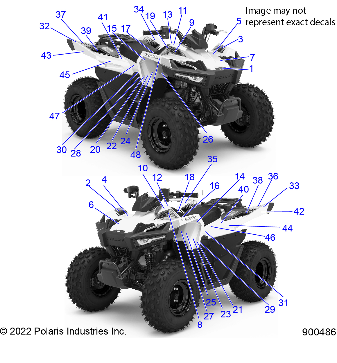 BODY, DECALS, GRAPHICS - A23HBE07B2 (900486)