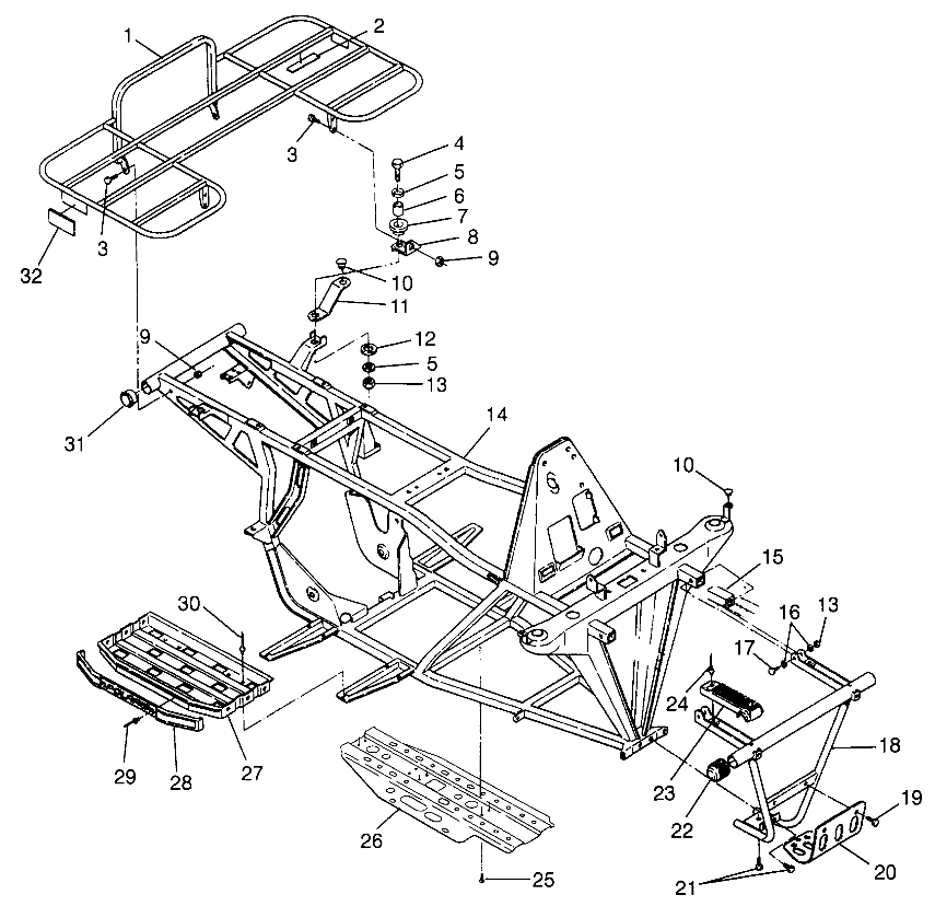 BUMPER and RACK MOUNTING Trail Boss W97AA25C (4940574057A007)