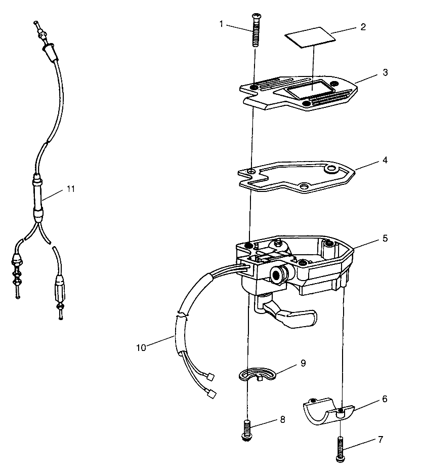 CONTROLS - THROTTLE ASM./CABLE Trail Boss W97AA25C (4940574057B001)