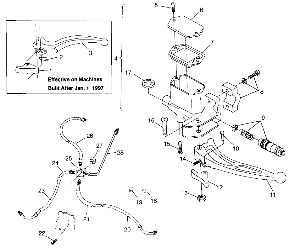 CONTROLS - MASTER CYLINDER/BRAKE LINE Trail Boss W97AA25C (4940574057B002)