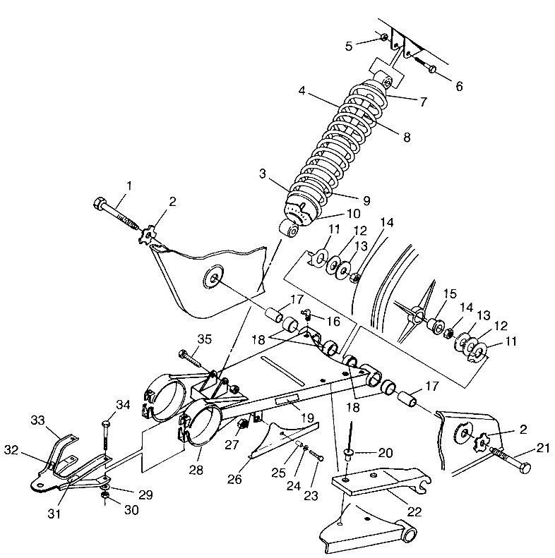 SWING ARM/SHOCK MOUNTING Trail Boss W97AA25C (4940574057B009)