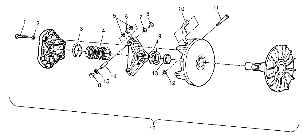 DRIVE CLUTCH Trail Boss W97AA25C (4940574057B011)