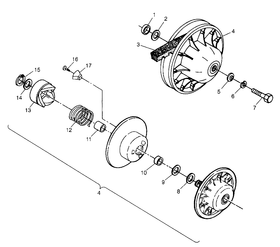 DRIVEN CLUTCH Trail Boss W97AA25C (4940574057B012)