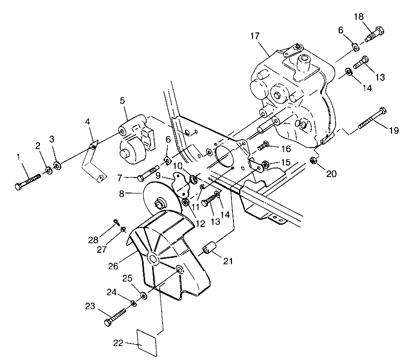 GEARCASE/BRAKE MOUNTING Trail Boss W97AA25C (4940574057B013)