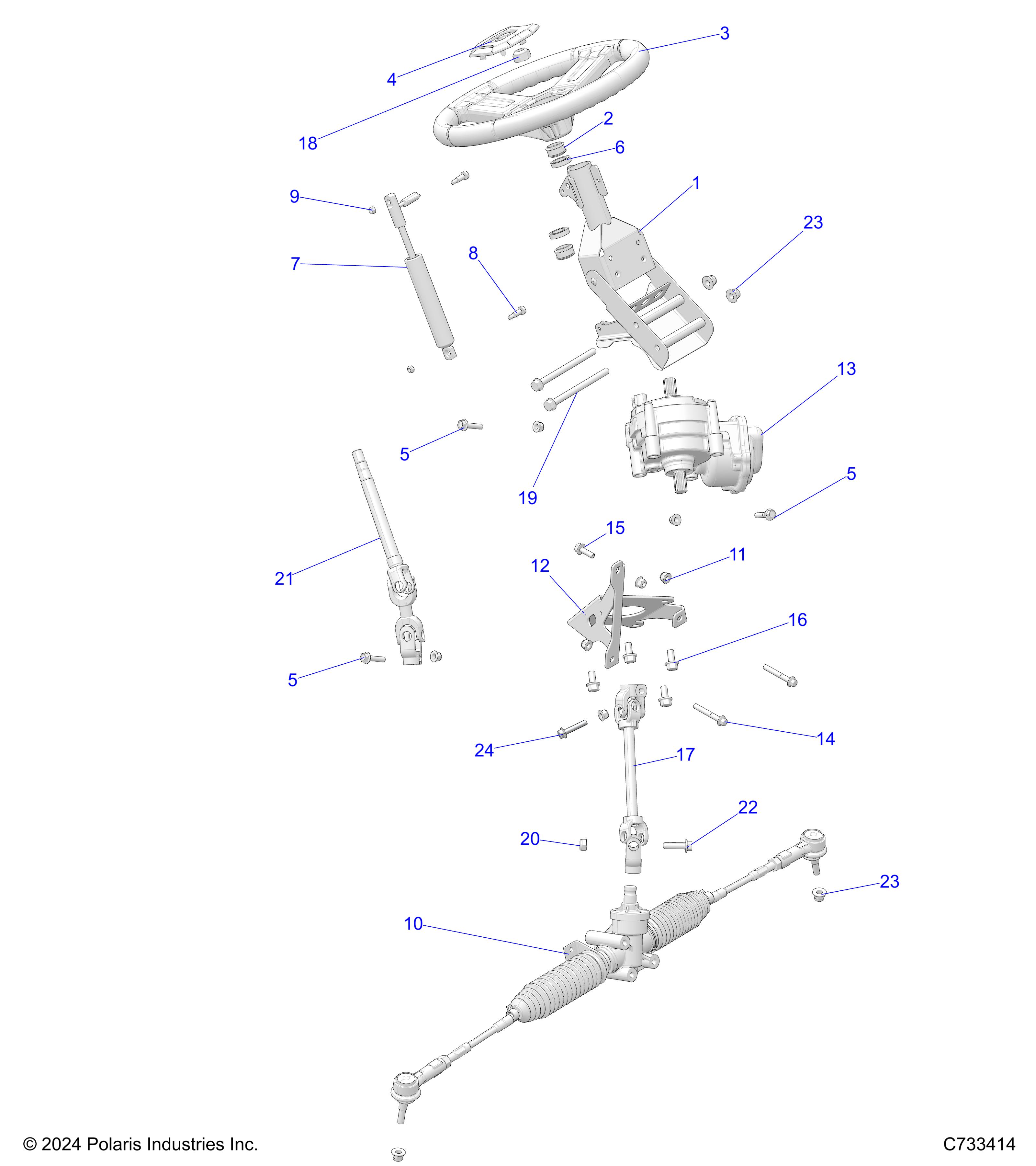 STEERING, STEERING ASM. - R25M4E57L5 (C733414)