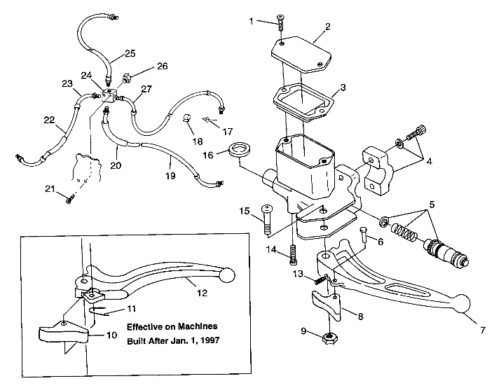 CONTROLS - MASTER CYLINDER/BRAKE LINE Magnum 2X4 W97AA42A (4940704070B009)