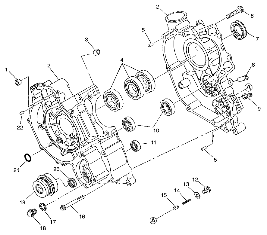 CRANKCASE Magnum 2X4 W97AA42A (4940704070C008)