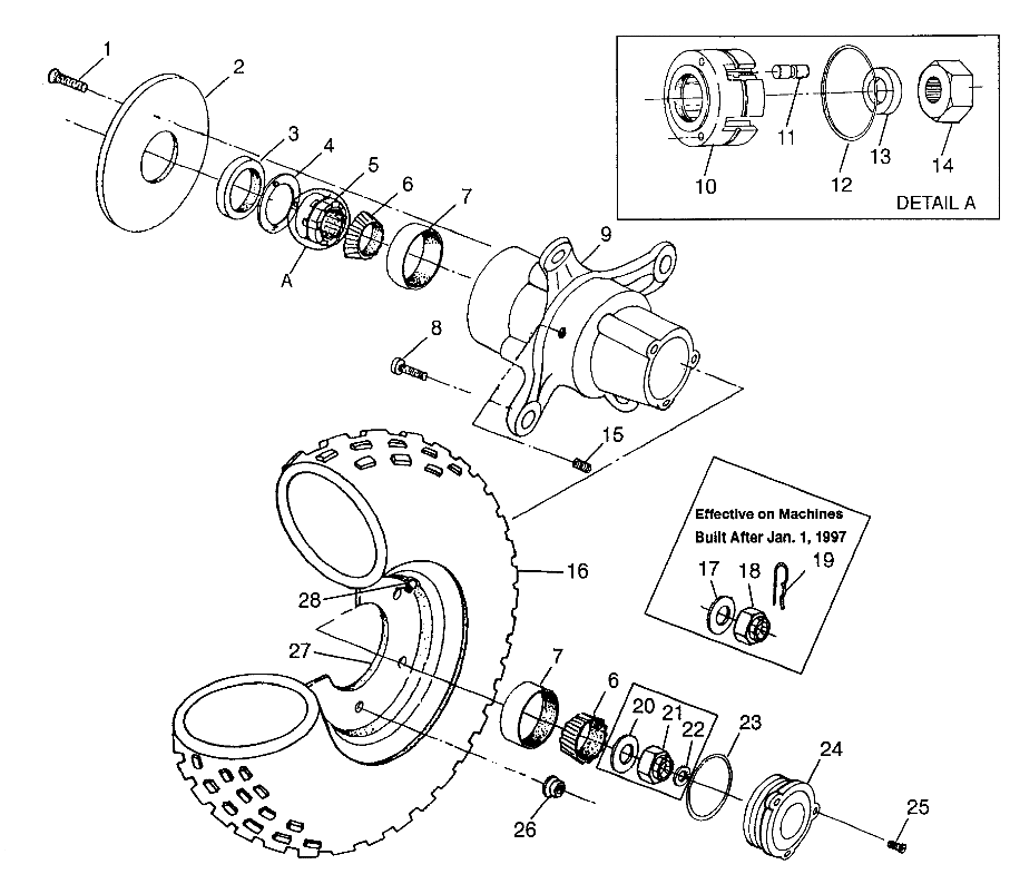 FRONT WHEEL Magnum 6X6 W97AE42A and Swedish Magnum 6X6 S97AE42E (4940754075B008)