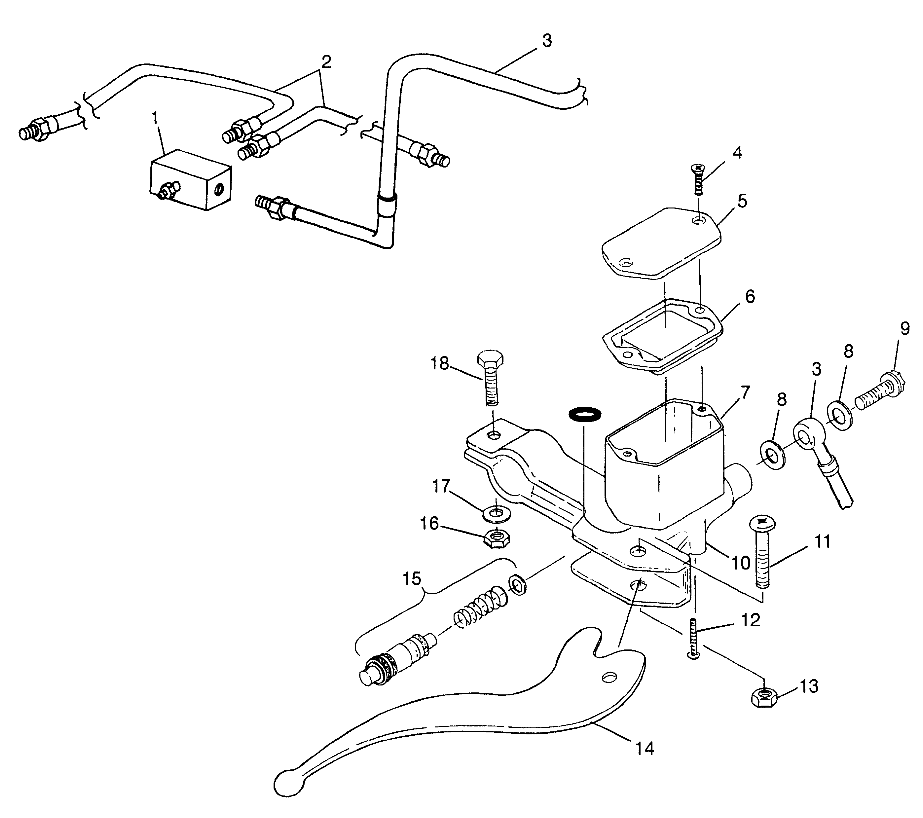 CONTROLS - RH MASTER CYLINDER/BRAKE LINE Magnum 6X6 W97AE42A and Swedish Ma (4940754075B014)