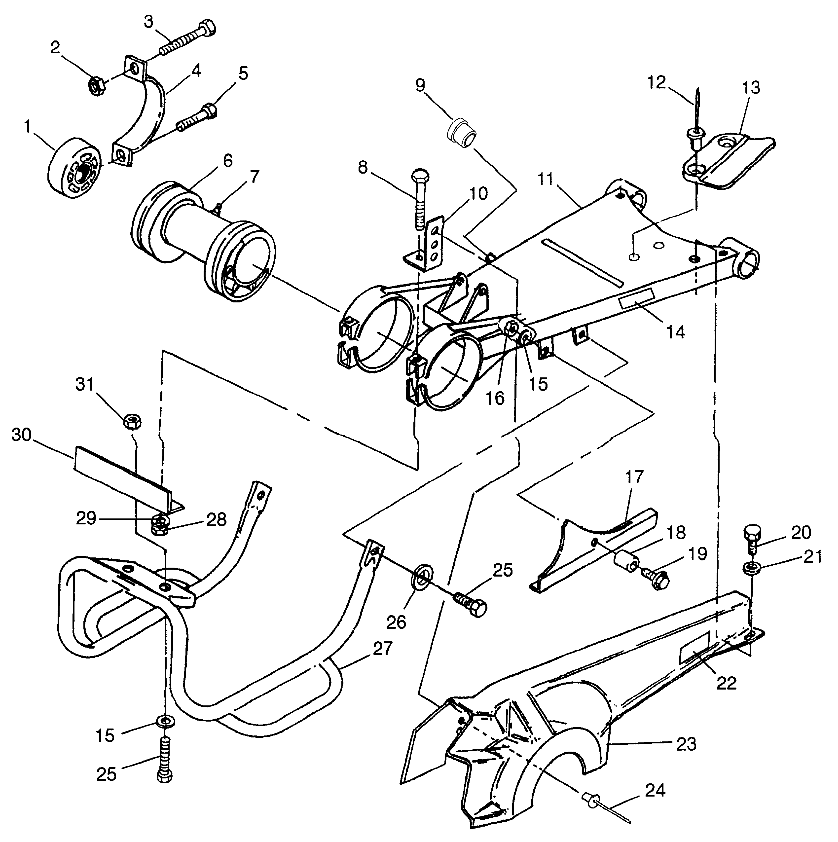 SWING ARM/GUARD MOUNTING Magnum 6X6 W97AE42A and Swedish Magnum 6X6 S97AE42 (4940754075C009)