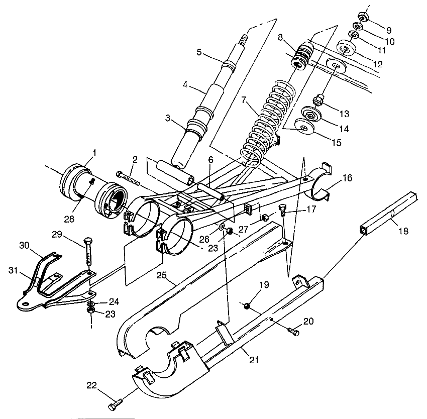 SWING ARM WELDMENT (REAR) Magnum 6X6 W97AE42A and Swedish Magnum 6X6 S97AE4 (4940754075D003)