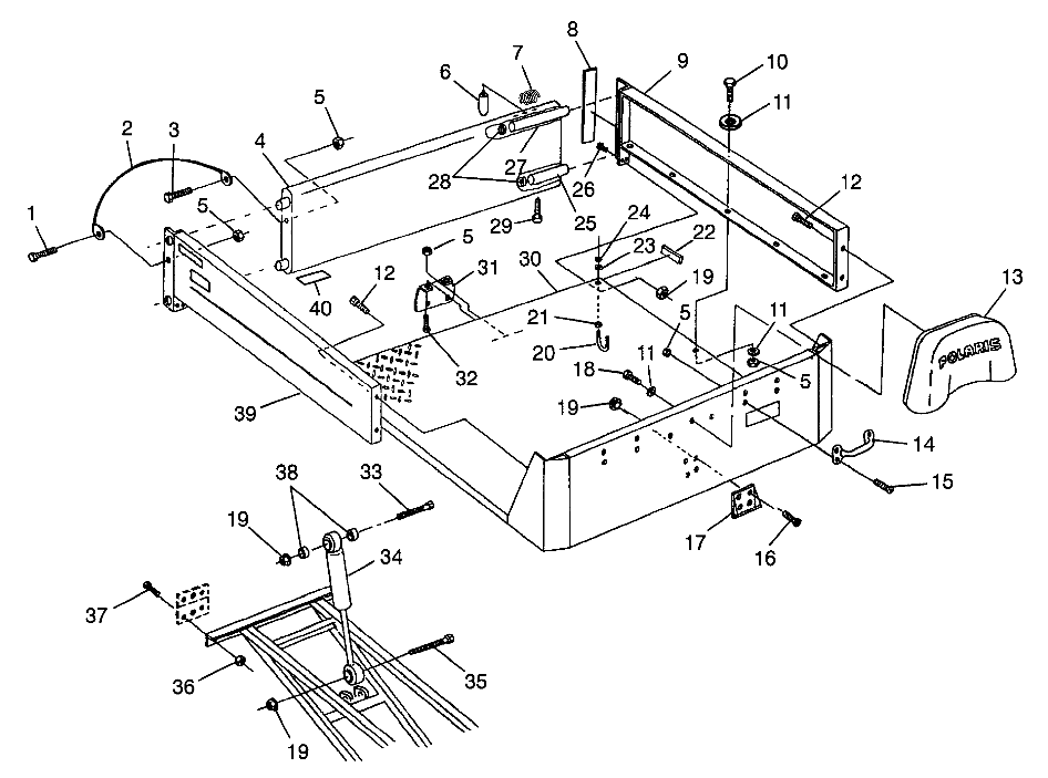 REAR BED MOUNTING BIG BOSS 6X6 400L W97AE38A (4940814081A008)